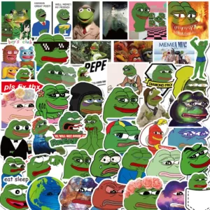 50vnt Pepe the Frog stikeriai
