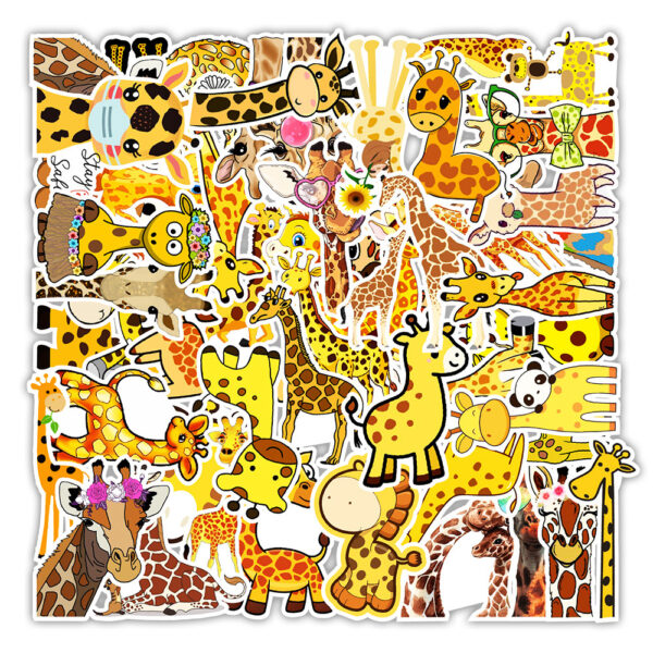 50vnt Animacinių Filmukų „Žirafa“ Lipdukai